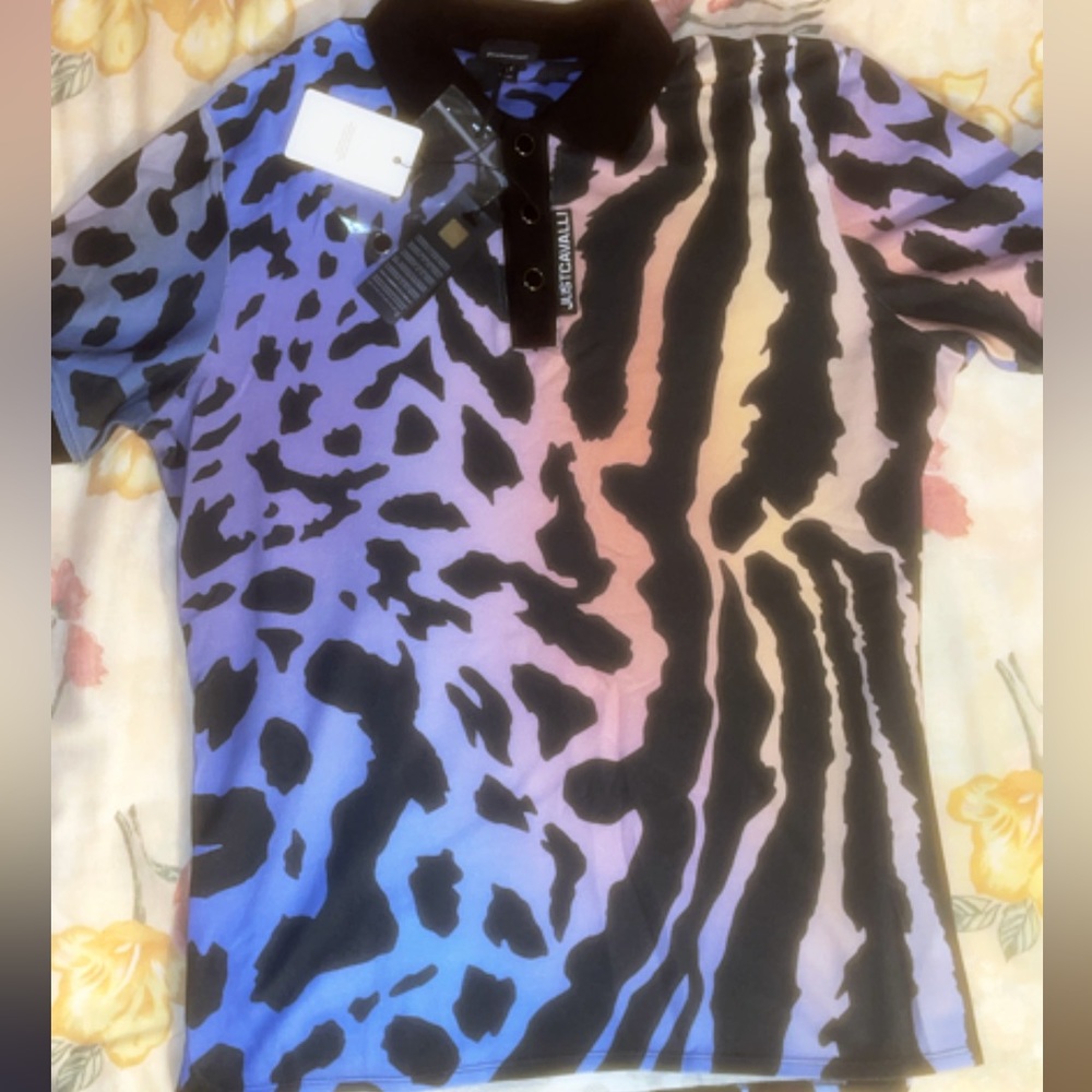 Just Cavalli Polo Men’s Sz:L 100% Authentic